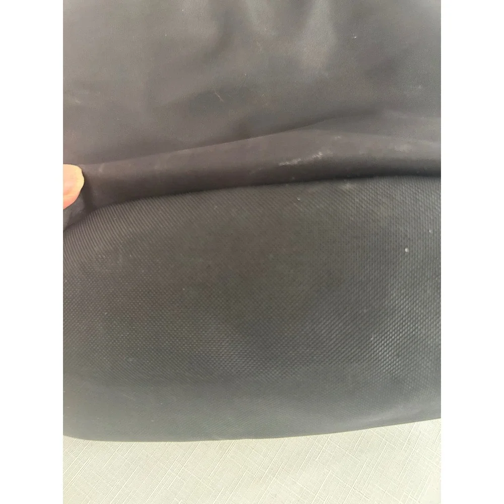Lands End Tote Bag OS Black Nylon Zip Double Compartment Women